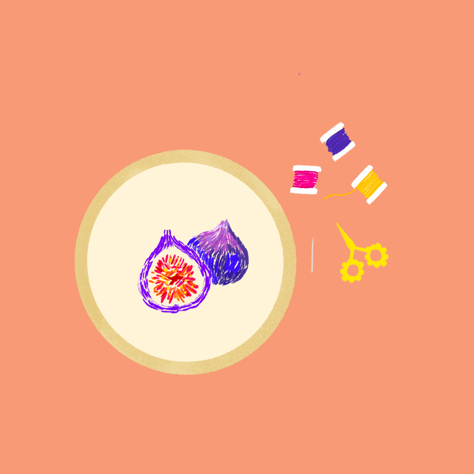Embroidered Fig Illustration